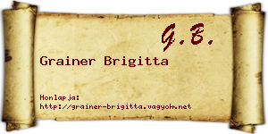 Grainer Brigitta névjegykártya